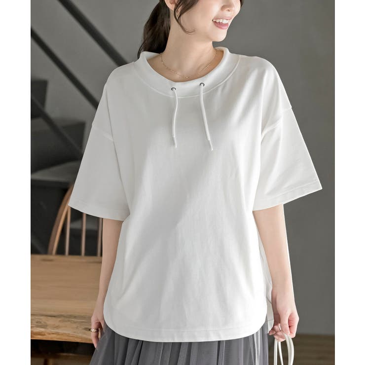 オフホワイト | ミニ裏毛ルーズハイネックドルマンプルオーバー | rps