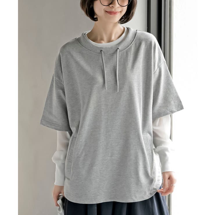 杢グレー | ミニ裏毛ルーズハイネックドルマンプルオーバー | rps