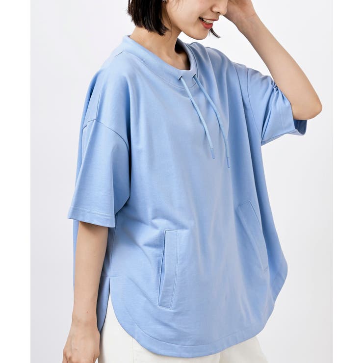 サックス | ミニ裏毛ルーズハイネックドルマンプルオーバー | rps