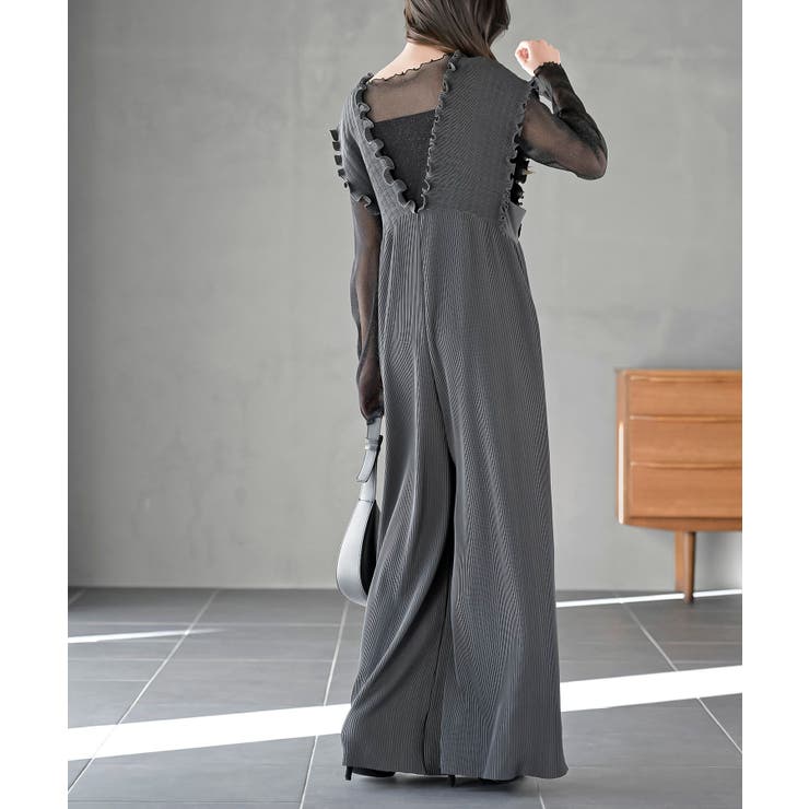 レースアッププリーツオールインワン | rps | 詳細画像4 