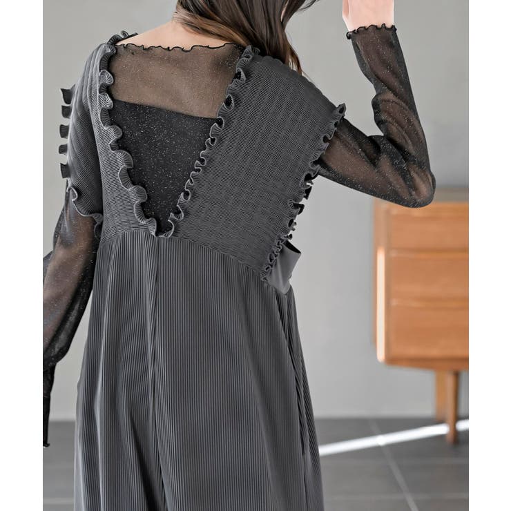 レースアッププリーツオールインワン | rps | 詳細画像8 