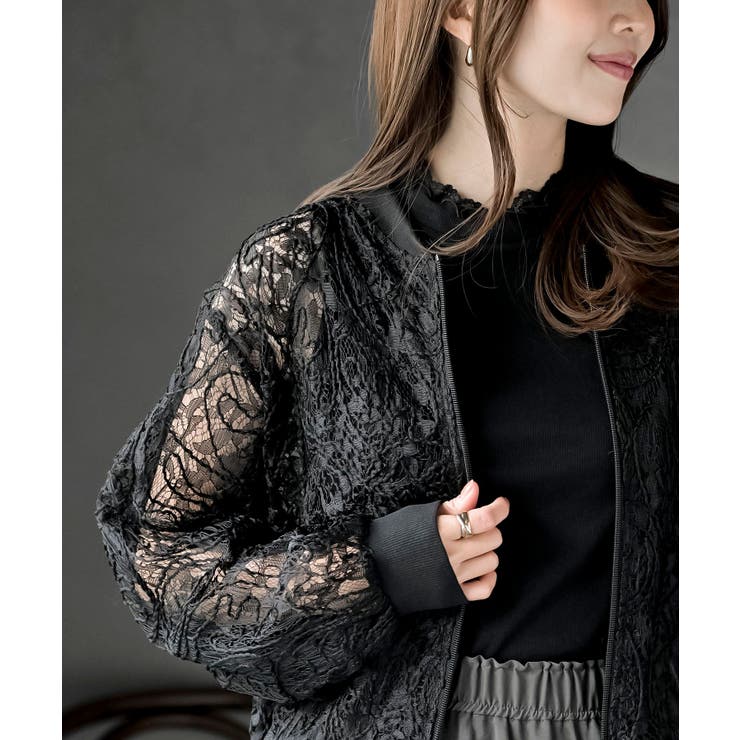 コード刺繍シアーブルゾン | rps | 詳細画像6 