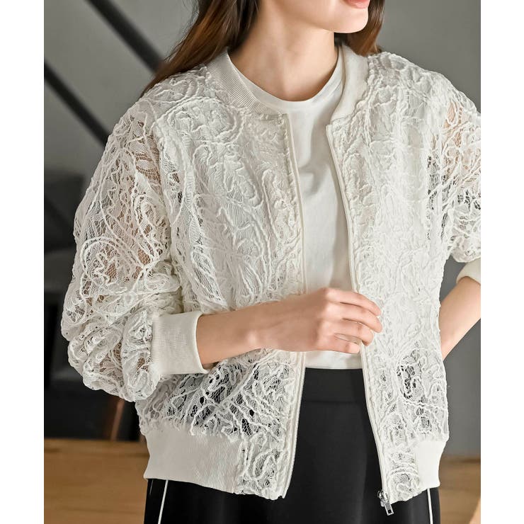 アイボリー | コード刺繍シアーブルゾン | rps