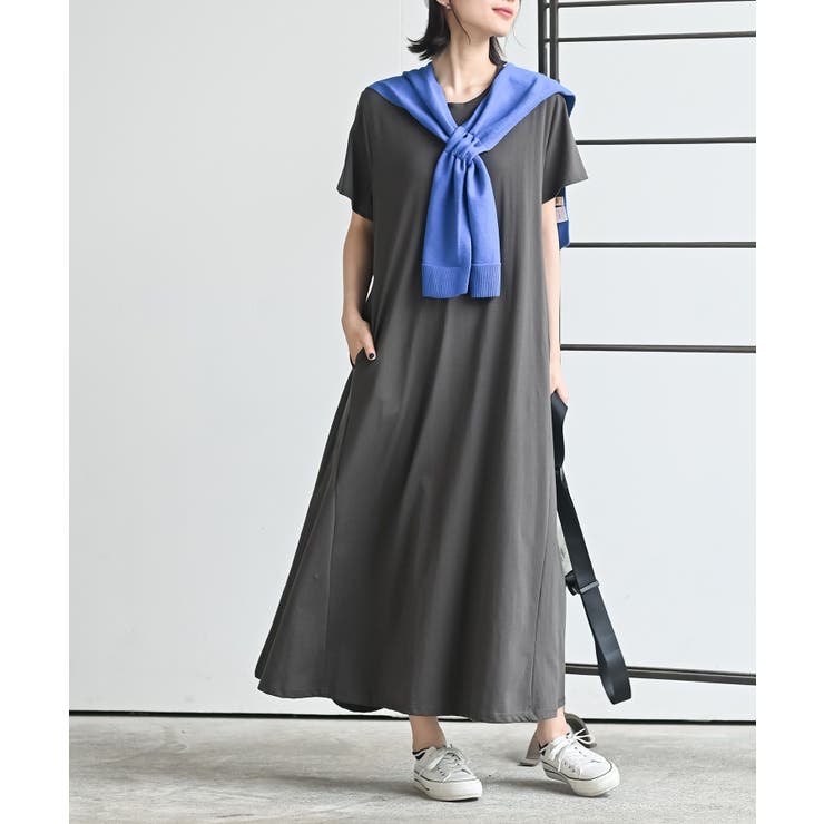 CHACグレー | ポケット付きフレアーカットワンピース | rps