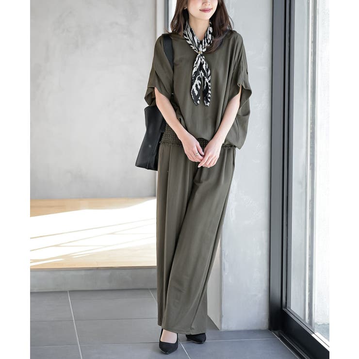 カーキ | ドルマンプルオーバー＋ワイドパンツセットアップ | rps