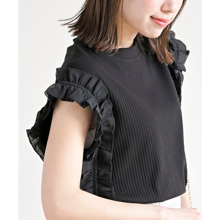 フリルスリーブリブＴシャツ | rps | 詳細画像9 