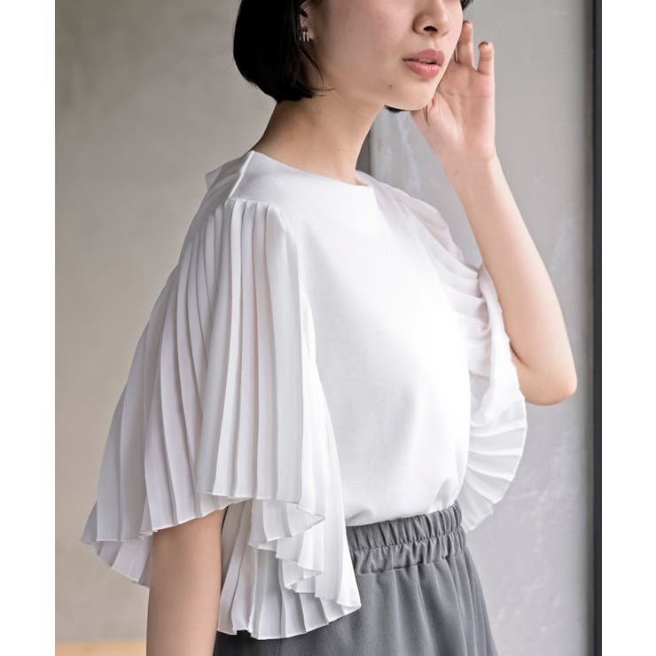 オフホワイト | プリーツスリーブポンチプルオーバー | rps