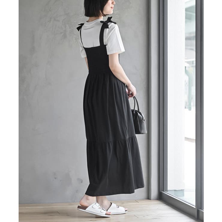 肩リボンスモッキングカットキャミワンピース[品番：RPSW0003699]｜rps