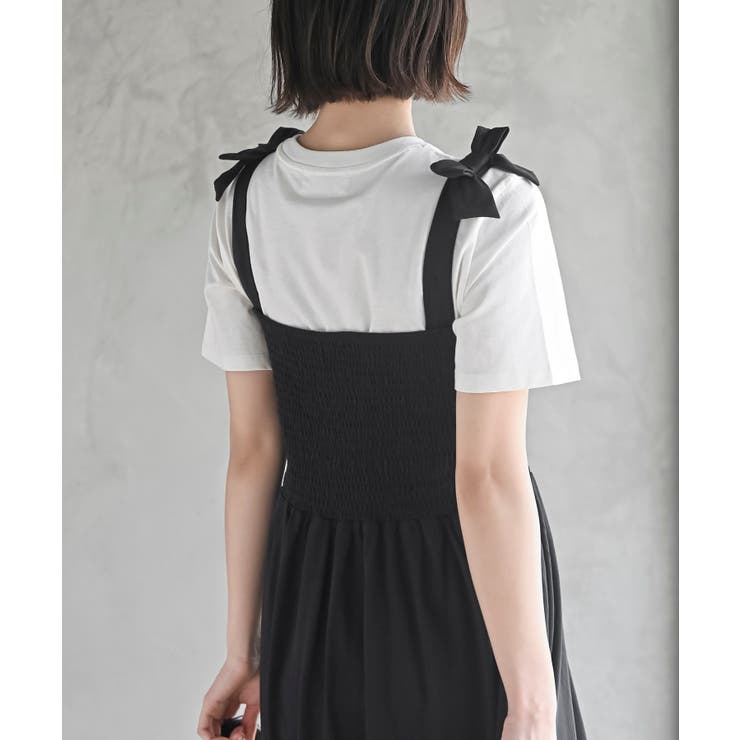 肩リボンスモッキングカットキャミワンピース[品番：RPSW0003699]｜rps 