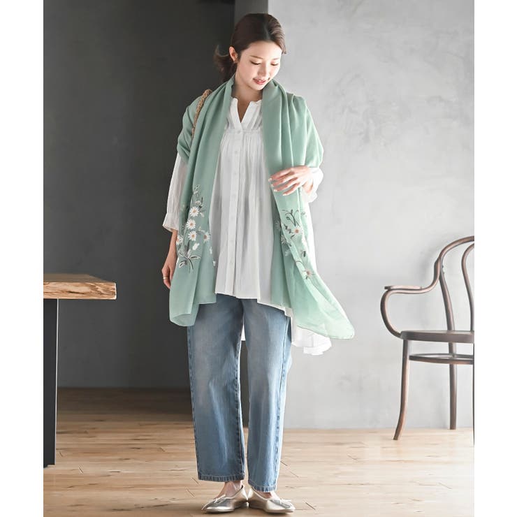 バンドカラーコットンフレアーロングブラウス | rps | 詳細画像10 