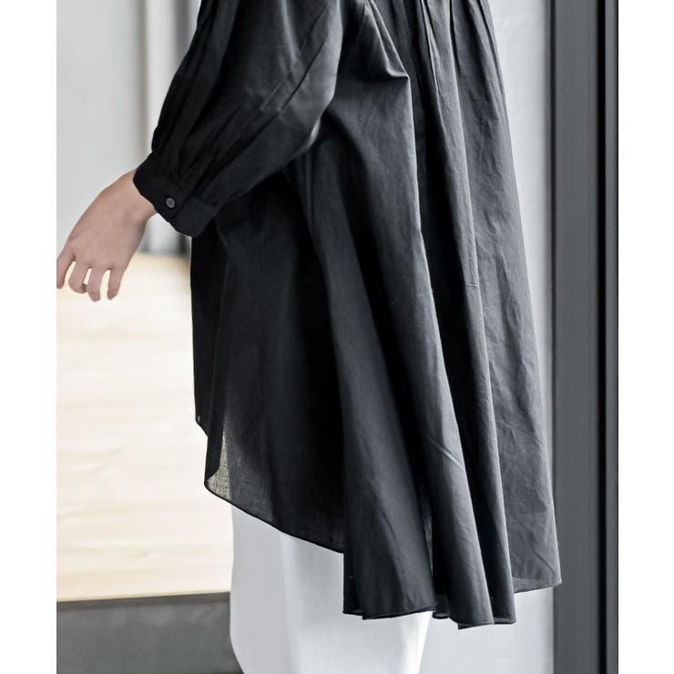 バンドカラーコットンフレアーロングブラウス | rps | 詳細画像26 