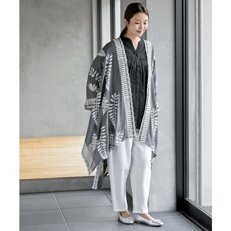 バンドカラーコットンフレアーロングブラウス | rps | 詳細画像27 