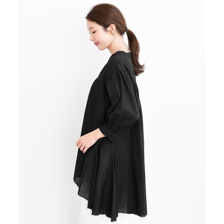 バンドカラーコットンフレアーロングブラウス | rps | 詳細画像29 