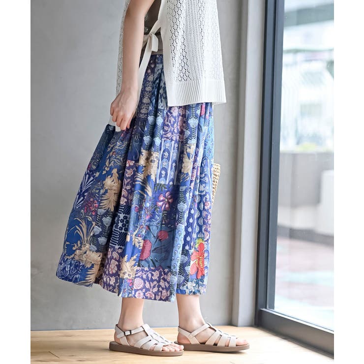 パッチワークスカート[品番：RPSW0003592]｜rps（アールピーエス