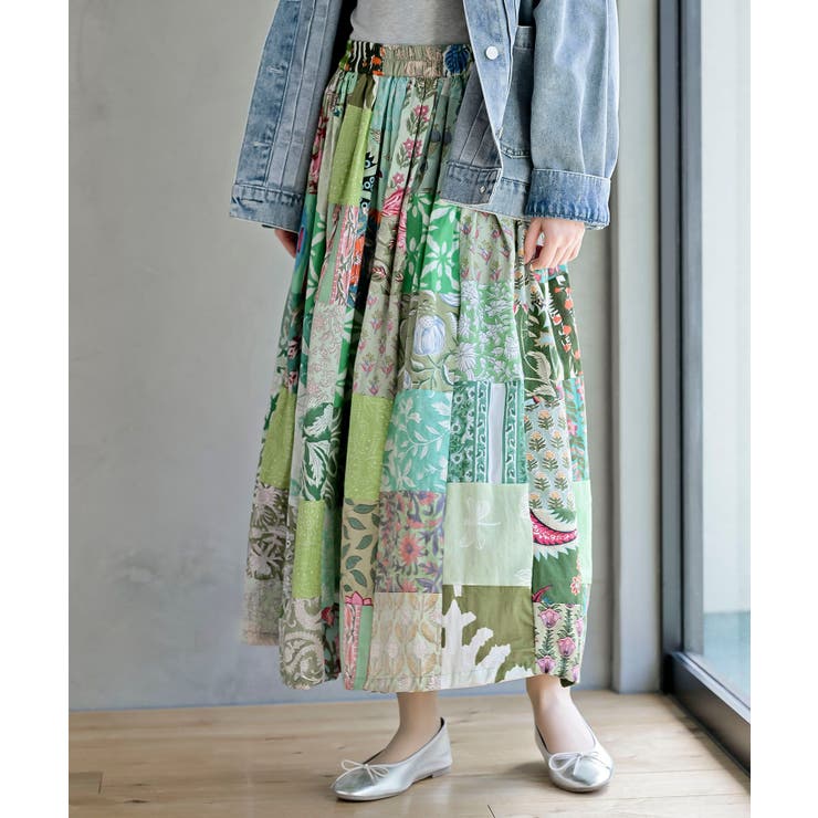 グリーン | パッチワークスカート | rps