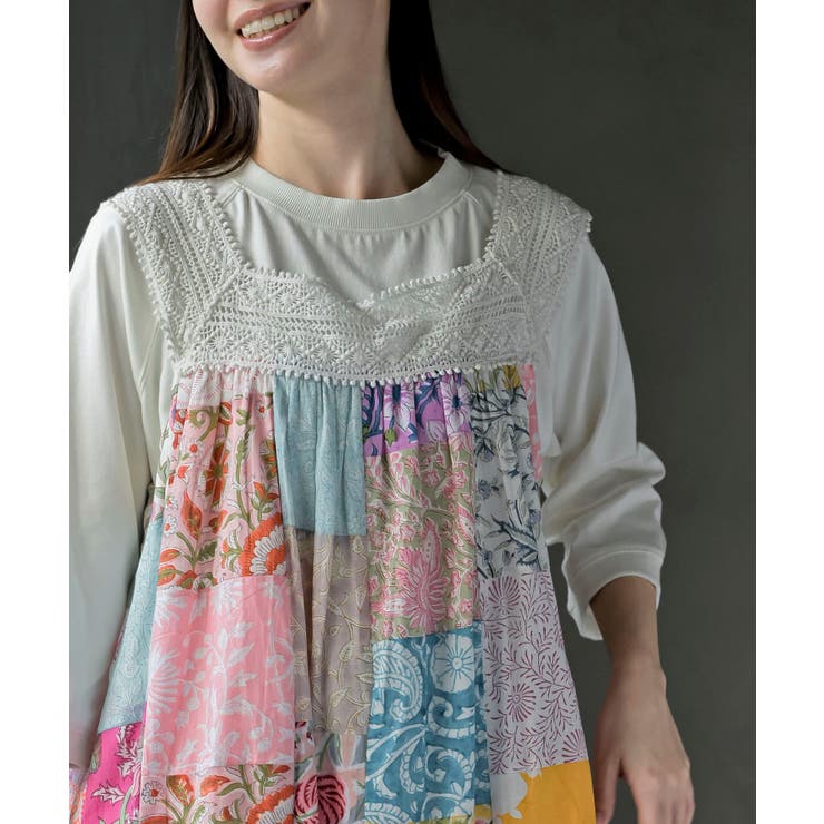 パッチワークワンピース | rps | 詳細画像33 