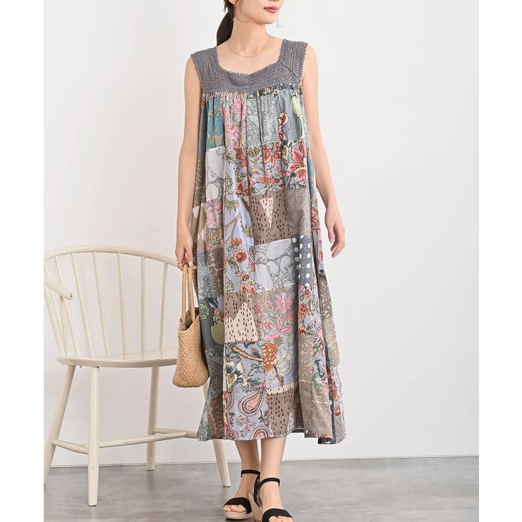 グレー | パッチワークワンピース | rps