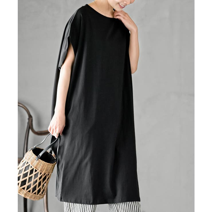 ブラック | コットンワイドカットワンピース | rps