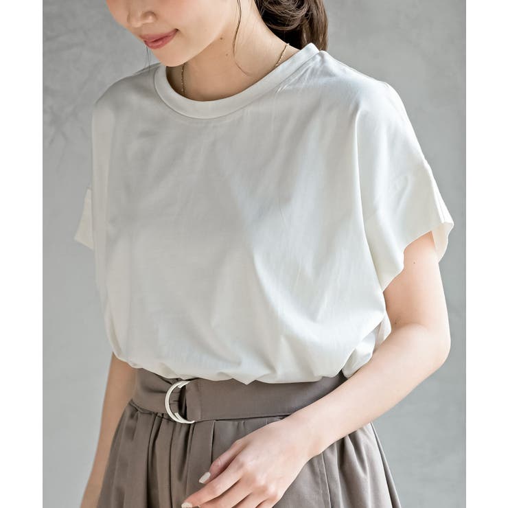 オフホワイト | フレンチスリーブワイドコットンＴ | rps