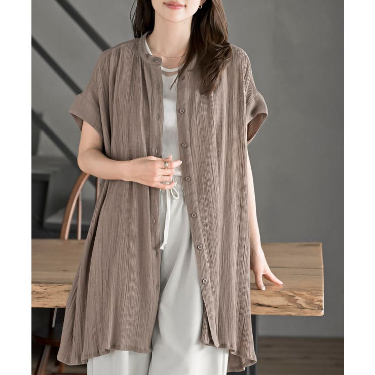 ブラウン | 楊柳ブラウスチュニック | rps