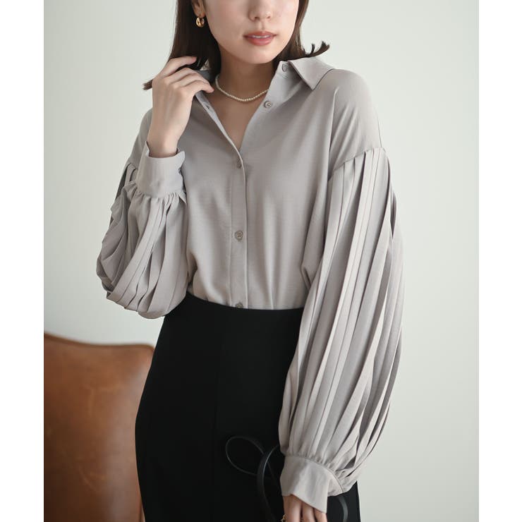 プリーツ袖ブラウス[品番：RPSW0002944]｜rps（アールピーエス）の