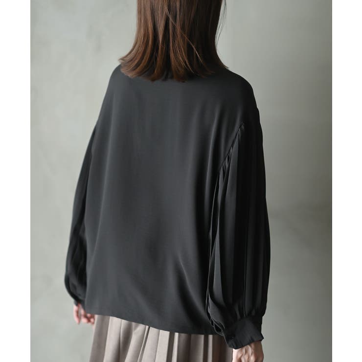 美品✨アディアム 23SS Ellsworth Top プリーツ ブラウス セール】 【洗える】プリーツスリーブ ブラウス （シャツ・ブラウス