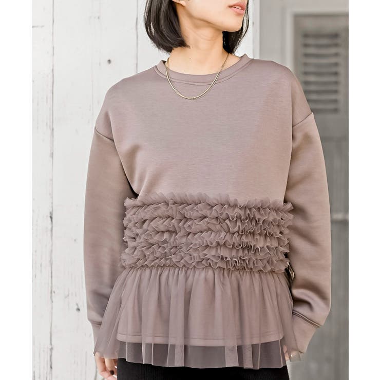 ブラウン | チュールドッキングダンボールプルオーバー | rps