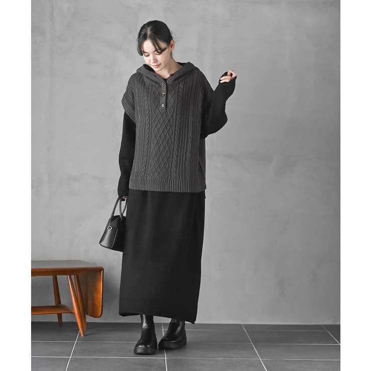 バラクラバセットロングニットワンピース | rps | 詳細画像36 