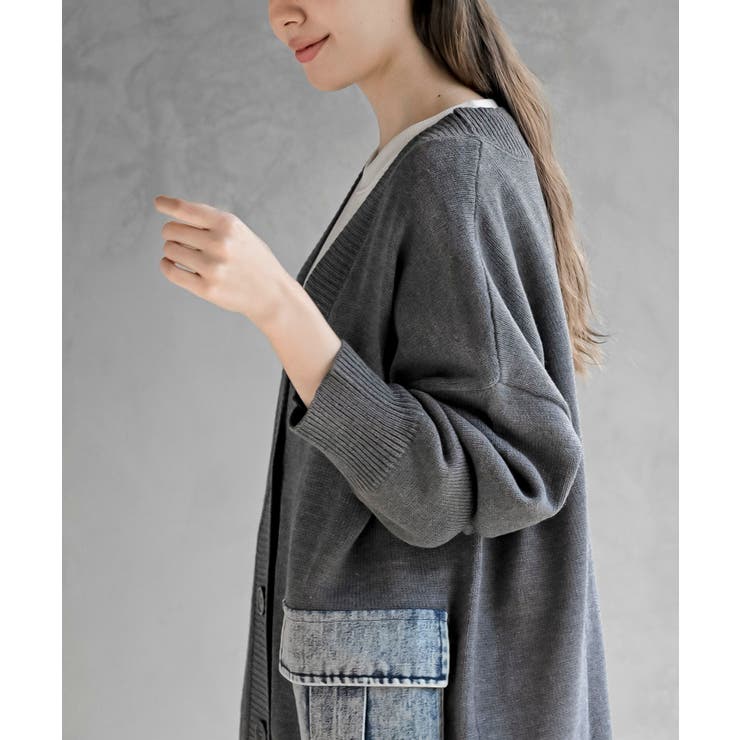 デニムポケットＶネックニットカーディガン | rps | 詳細画像15 