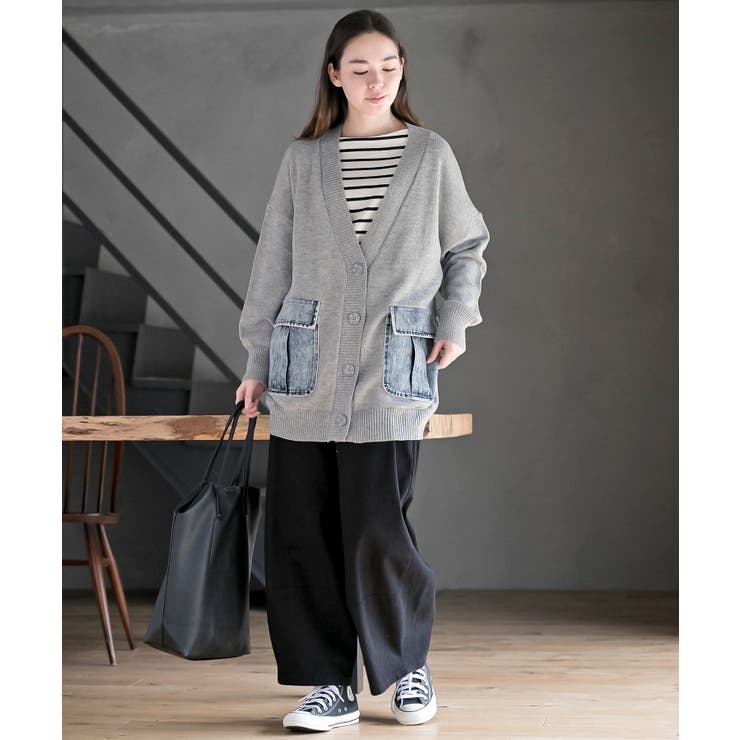 デニムポケットＶネックニットカーディガン | rps | 詳細画像18 