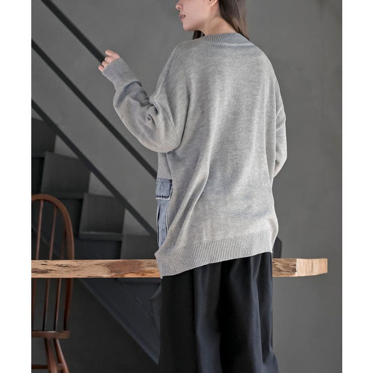 デニムポケットＶネックニットカーディガン | rps | 詳細画像19 