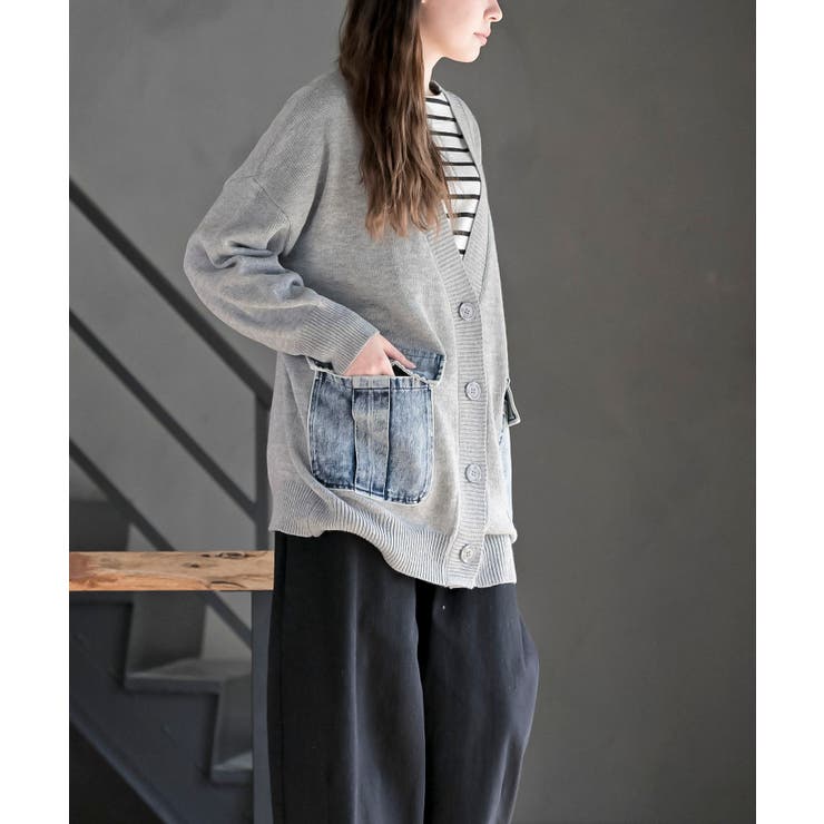 デニムポケットＶネックニットカーディガン | rps | 詳細画像20 