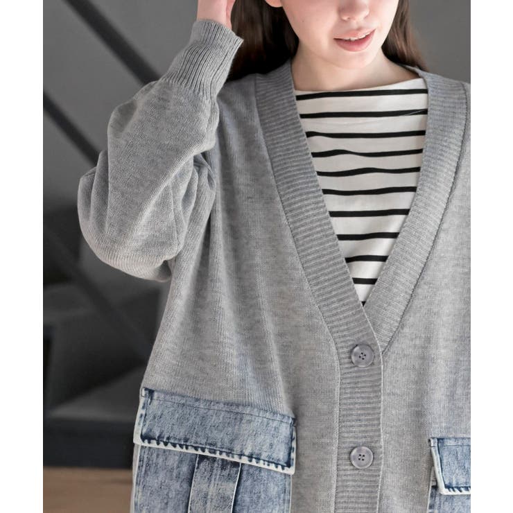 デニムポケットＶネックニットカーディガン | rps | 詳細画像21 