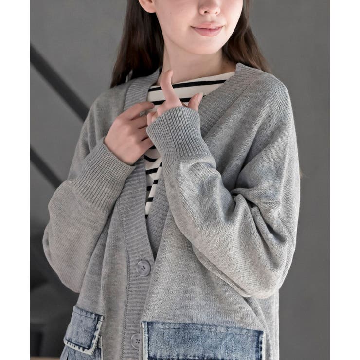 デニムポケットＶネックニットカーディガン | rps | 詳細画像22 