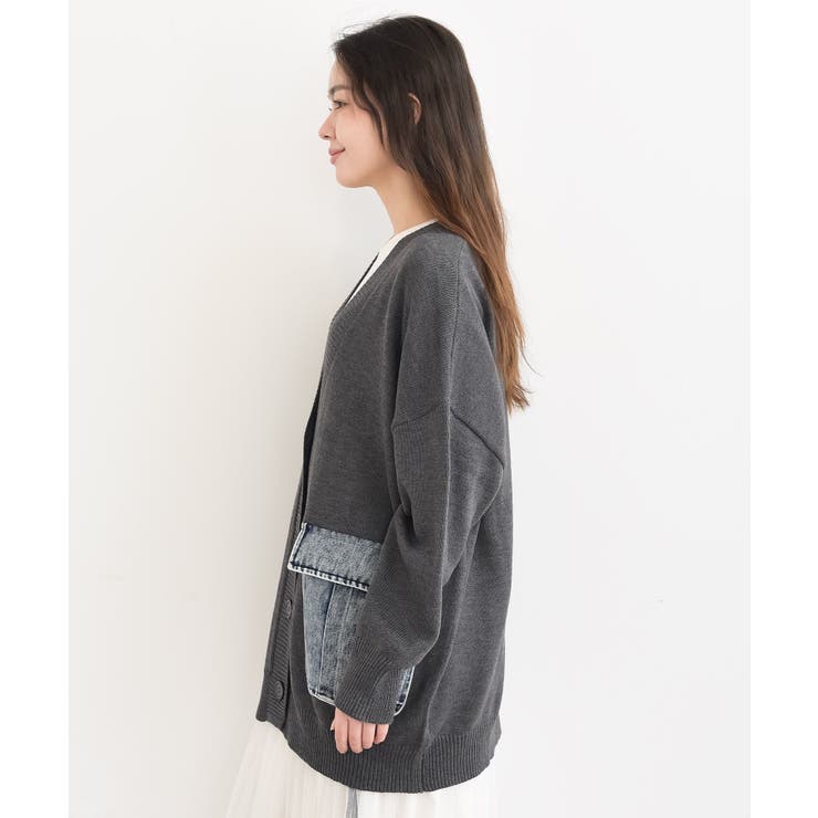 デニムポケットＶネックニットカーディガン | rps | 詳細画像24 