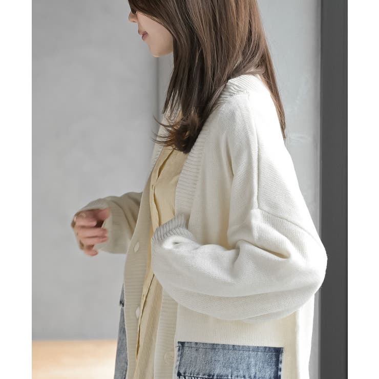 デニムポケットＶネックニットカーディガン | rps | 詳細画像7 