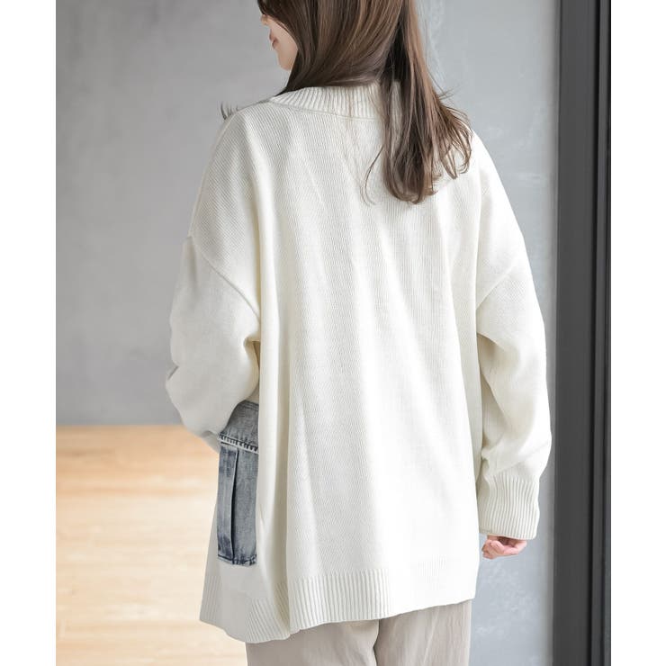 デニムポケットＶネックニットカーディガン | rps | 詳細画像8 