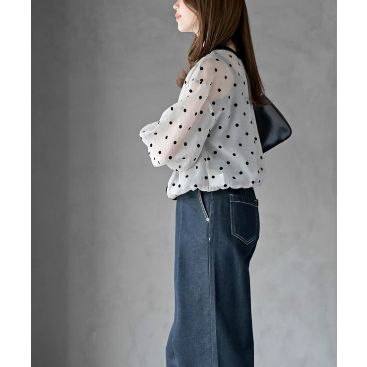 フロッキードットシアーカーディガン | rps | 詳細画像12 