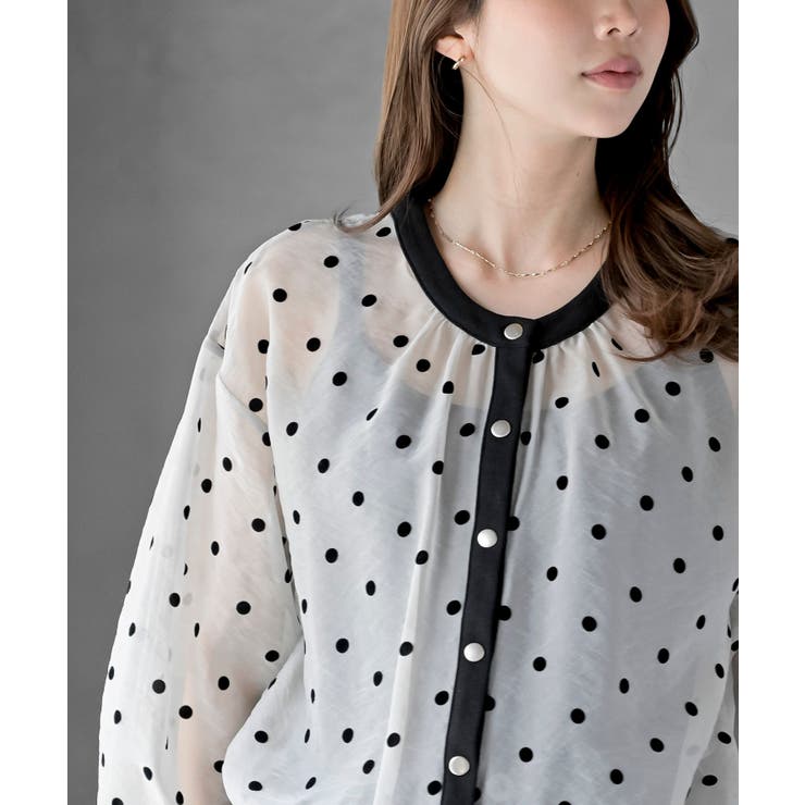 フロッキードットシアーカーディガン | rps | 詳細画像15 