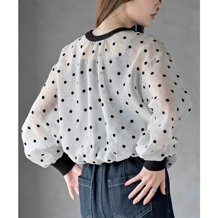 フロッキードットシアーカーディガン | rps | 詳細画像17 