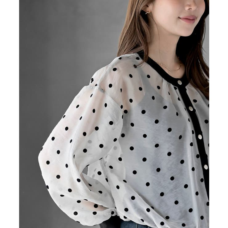 フロッキードットシアーカーディガン | rps | 詳細画像18 