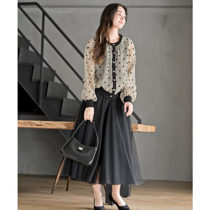 フロッキードットシアーカーディガン | rps | 詳細画像19 