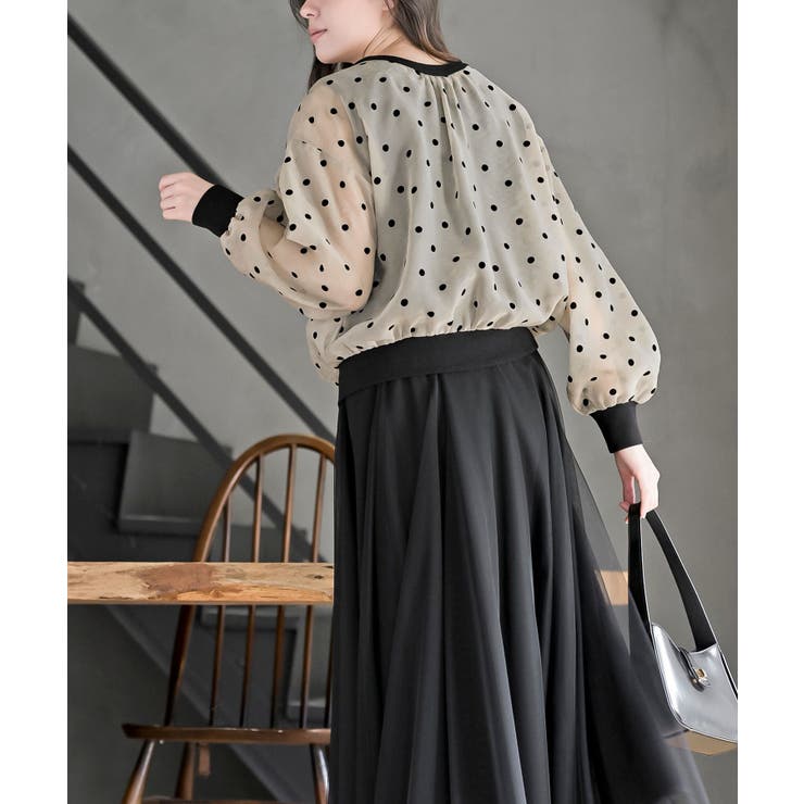 フロッキードットシアーカーディガン | rps | 詳細画像21 