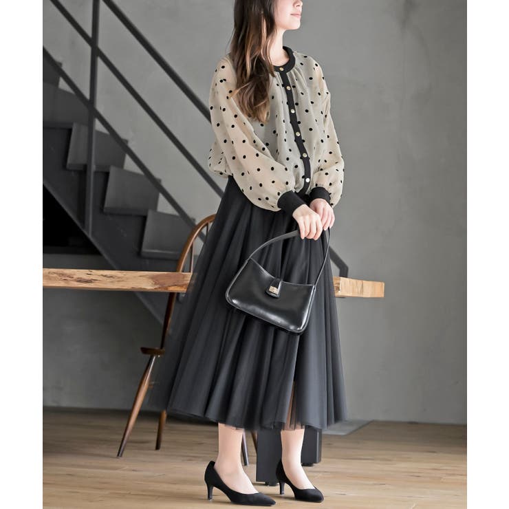 フロッキードットシアーカーディガン | rps | 詳細画像22 