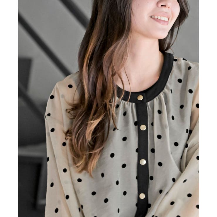 フロッキードットシアーカーディガン | rps | 詳細画像23 