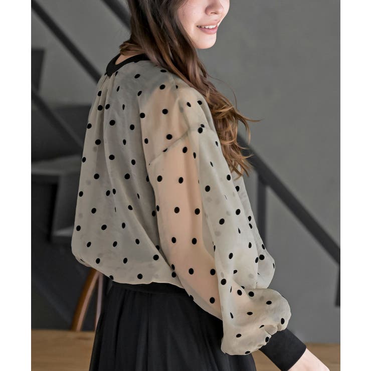 フロッキードットシアーカーディガン | rps | 詳細画像26 