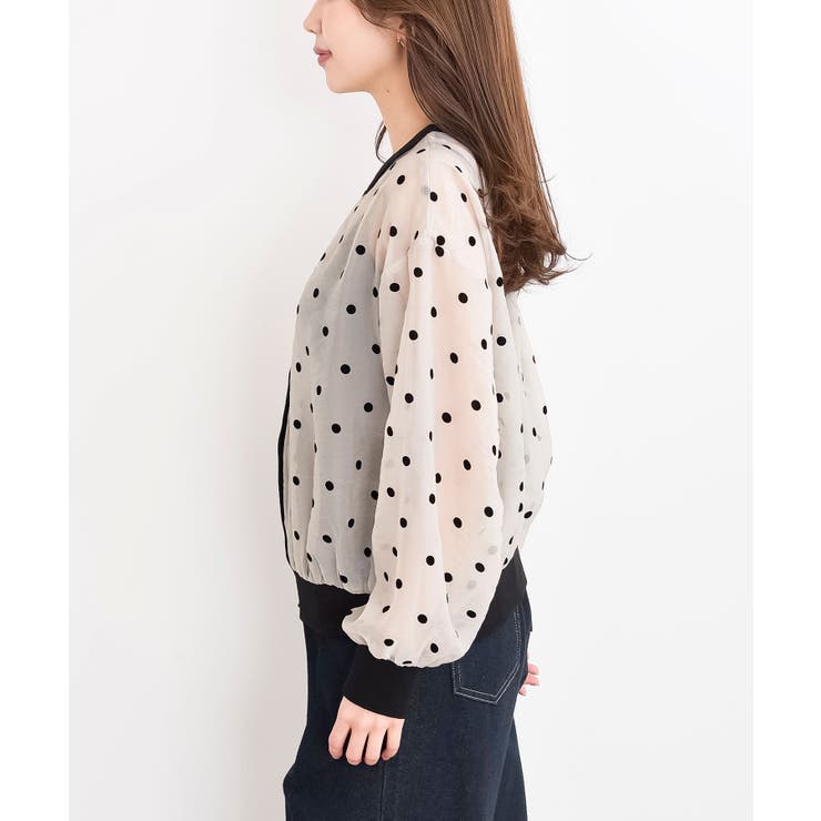 フロッキードットシアーカーディガン | rps | 詳細画像27 