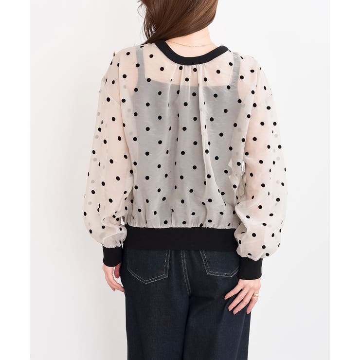 フロッキードットシアーカーディガン | rps | 詳細画像28 