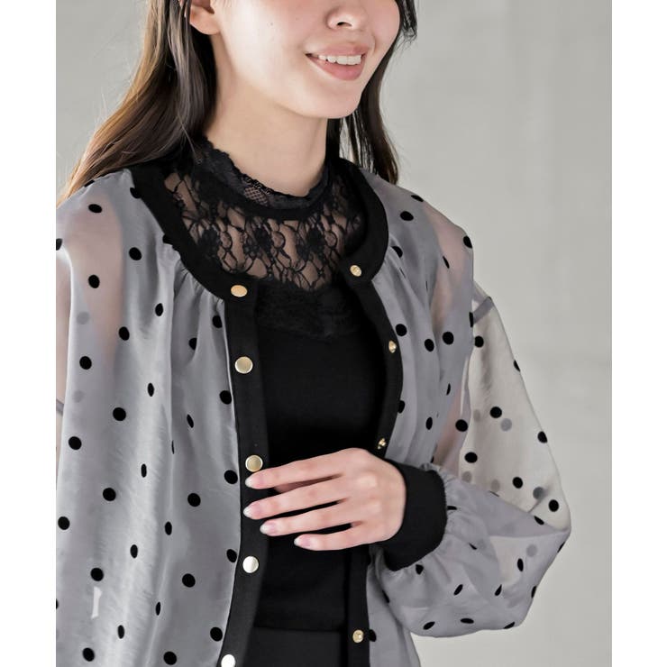 フロッキードットシアーカーディガン | rps | 詳細画像6 