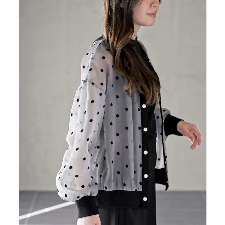 フロッキードットシアーカーディガン | rps | 詳細画像9 